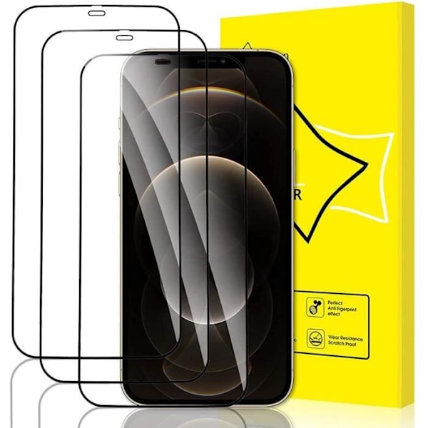E.F.Connection [4 st] Helkroppshärdat glas för iPhone 13 (6,1") Transparent med svart kant