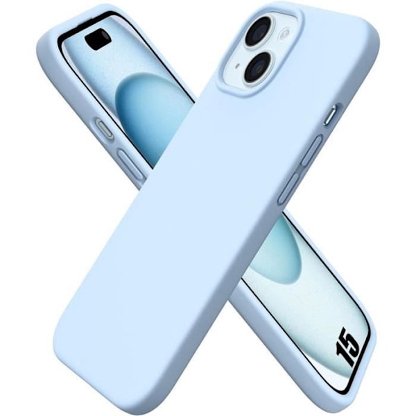 Skyddsskal - E.F.CONNECTION - iPhone 15 - Ultra Slim - Stötsäker - Rep- och skrapresistent Himmelsblå