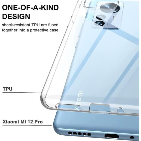Coque - E.F.CONNECTION - för Xiaomi 12 Pro - Stötresistent - Repellerande - Ultra tunn - Transparent Transparent