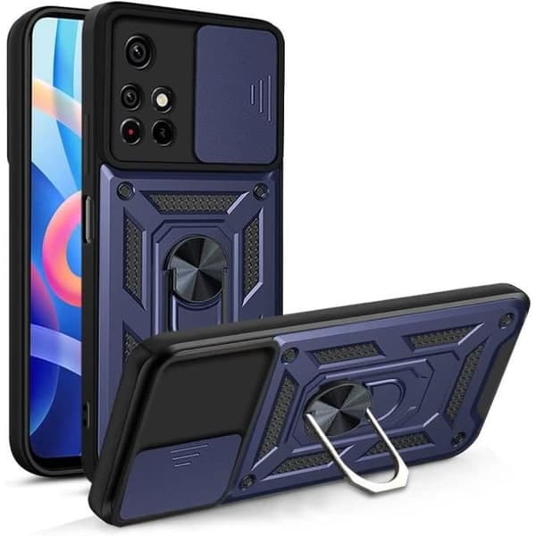 Skyddsfodral - E.F.CONNECTION - Redmi Note 11S - Hård - Militärstil - Förstärkt Kantskydd marinblå