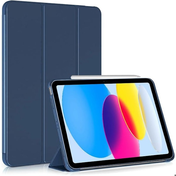Skydd för iPad 11" (A16) / iPad 10,9" 10e Generation - Repellerande skydd - Automatisk väckning och viloläge - Mörkblå marinblå