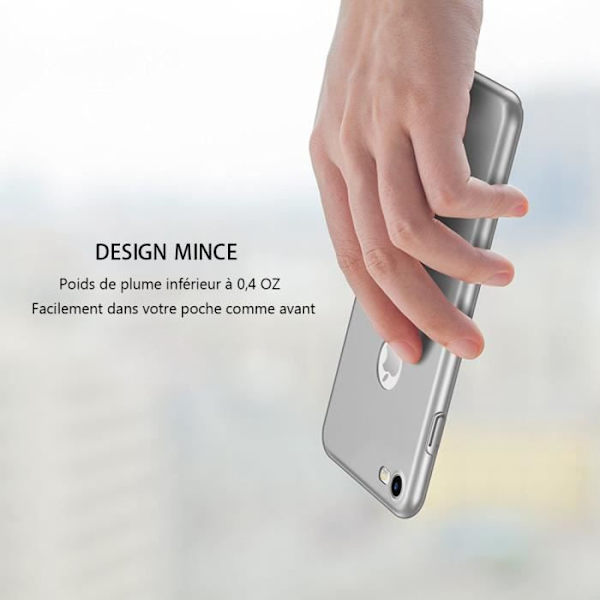 Coque - Hög Kvalitet - iPhone 7 Plus - Stötsäker - Silikon - TPU - Matt Silver Silver