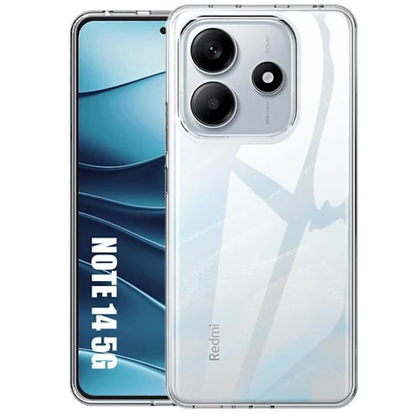 Fodral för Xiaomi Redmi Note 14 5G (ej för 4G), mjukt förstärkt skydd Stötsäkert transparent silikon