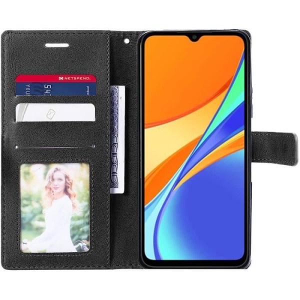 Pack 2 härdade glasögon + fodral för Redmi 9C - 10A Soft Black Stötsäker Anti-Scratch