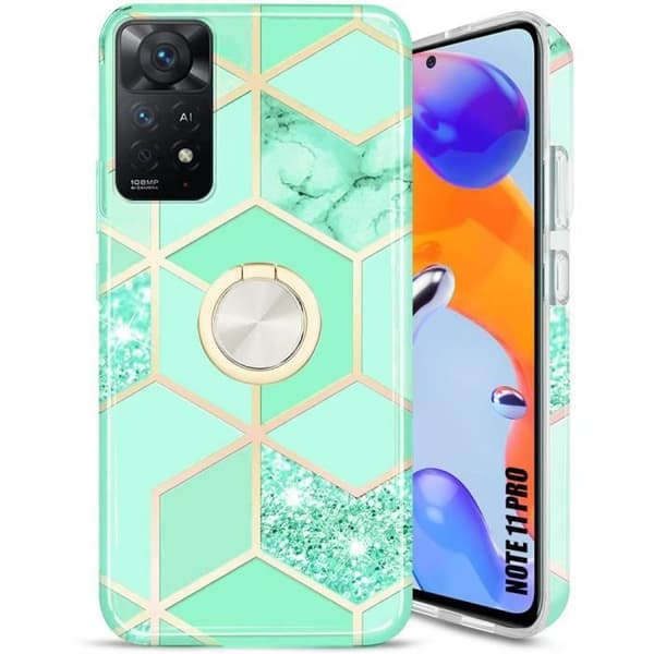 Skyddshölje - E.F.CONNECTION - För Xiaomi Redmi Note 11 Pro - Turkos - Stöd-ring - Stötsäker Turkos
