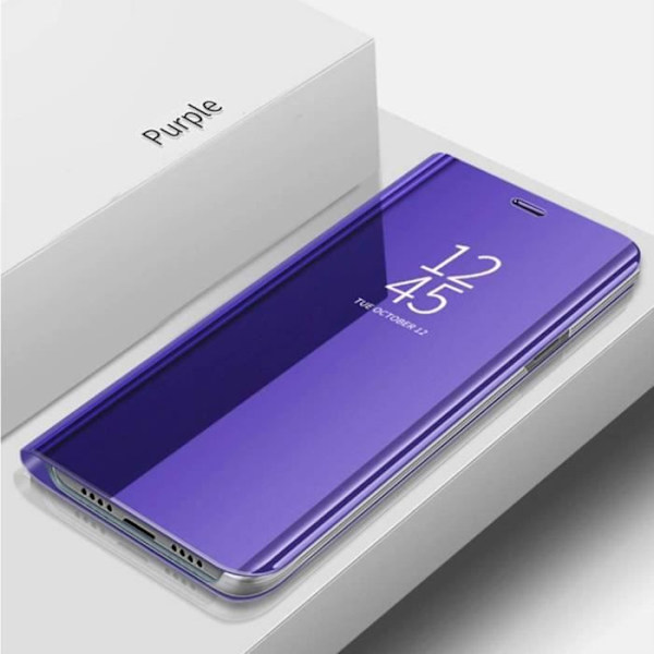 TOPOFU Xiaomi Mi 10T Fodral, Snygg Plätering Spegel Fodral Transparent Clear View Telefonfodral Stående Flip Stötsäker EtC6204