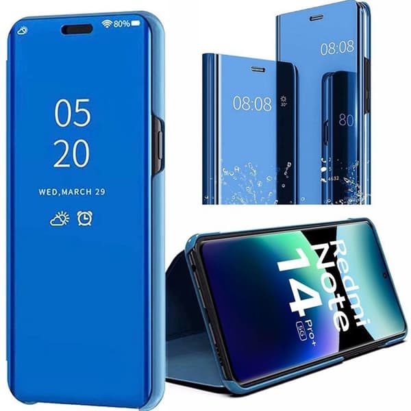 Skyddsfodral - E.F.CONNECTION - För Xiaomi Redmi Note 14 Pro Plus 5G - Stötsäker - Spegeleffekt - Blå Blå
