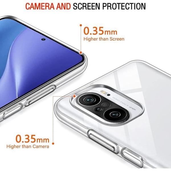 Fodral för Xiaomi Mi 11i + 2 härdade glasögon, mjukt skyddande stötsäkert silikonfodral