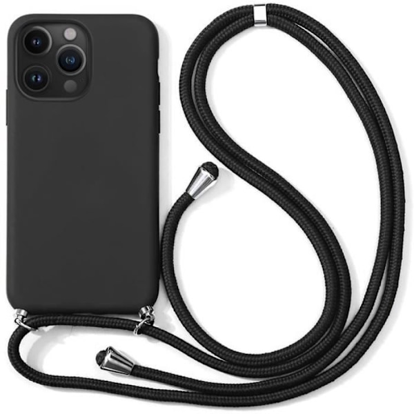 Skyddsskal - E.F.CONNECTION - iPhone 13 Pro - Mjuk - Svart - Justerbar Snodd Svart
