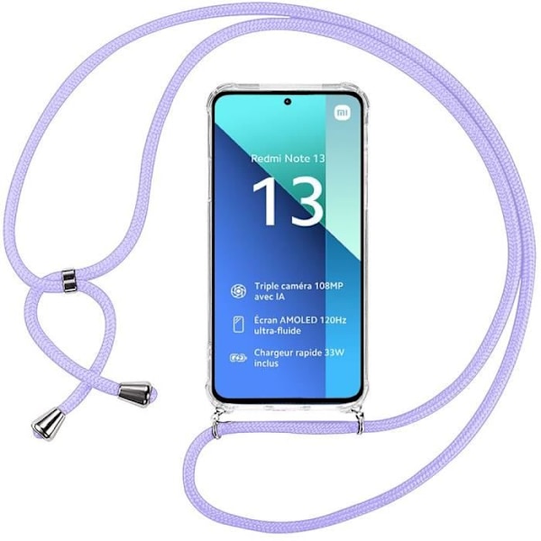 Skin - Xiaomi - Redmi Note 13 4G - Mjuk - Repeller - Lila Rem Lila