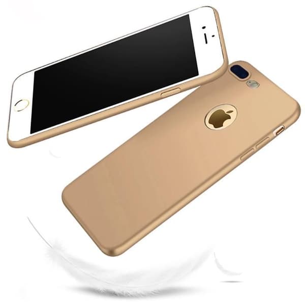 Skyddspaket - Apple - iPhone 6S Plus/6 Plus - Härdat glas - Silikonfodral - Stötsäker guld gyllene