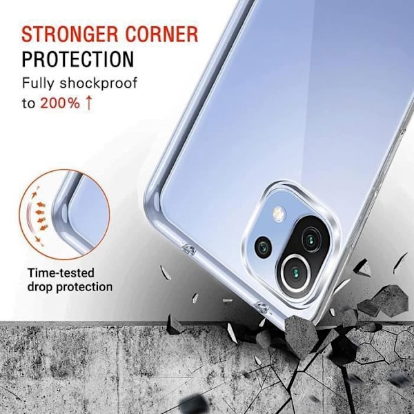 Skyddsskal för Xiaomi Mi 11 Lite 5G - E.F.CONNECTION - Flexibelt - Silikon - Transparent Transparent