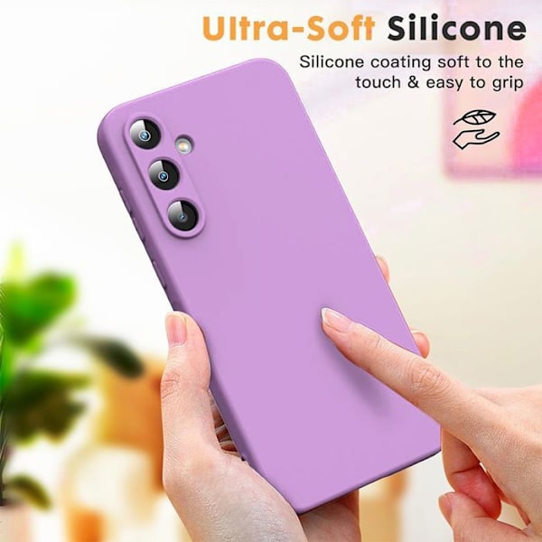 Coque + 2 Stänkskyddade Glas för Xiaomi Redmi Note 14 4G (inte för 5G) Mjuk Silikon Skydd Stöttålig Matt Effekt Lila Lila