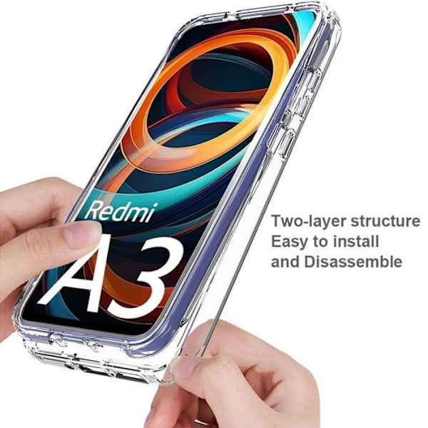 Skyddande skal - E.F.CONNECTION - Xiaomi Redmi A3 - Transparent - Stötbeständig - 360° Transparent