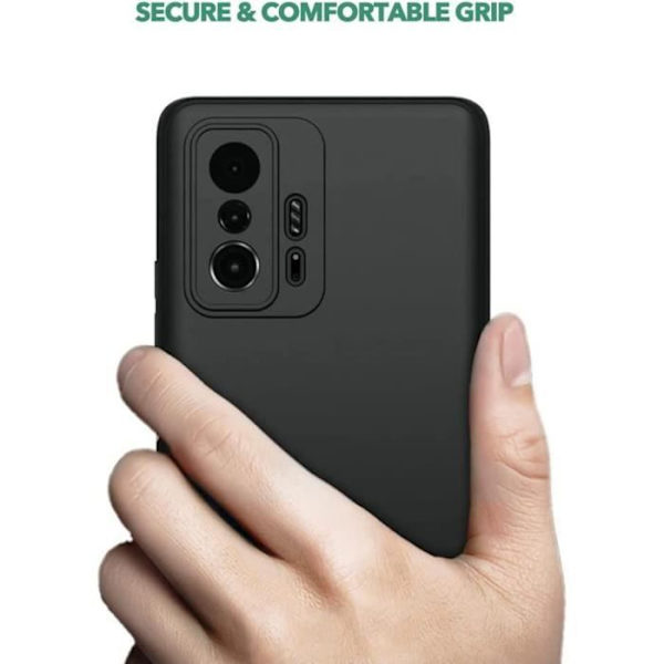 TPU etui til Xiaomi 11T Sort + 2 skærmbeskyttere i hærdet glas