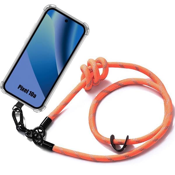 Skyddsfodral för Google Pixel 10a, Stöttålig Förstärkt Skydd med Robust Orange Snodd Orange, klar