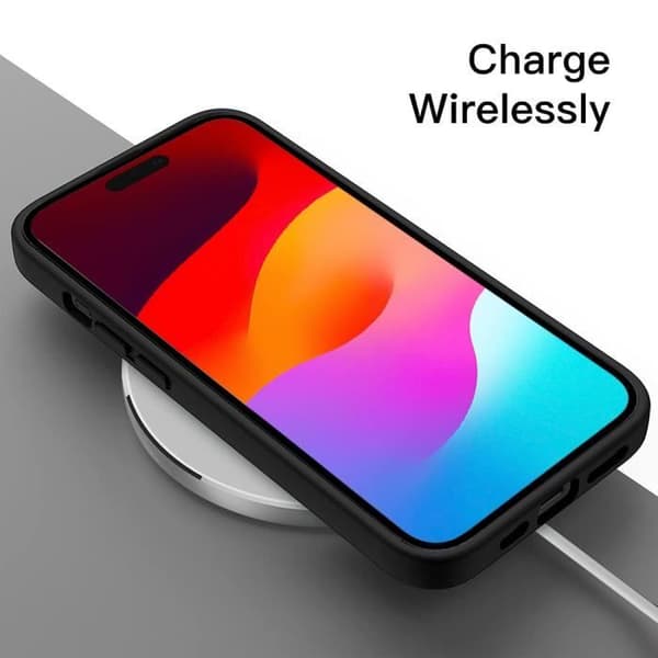 Coque - E.F.CONNECTION - för iPhone 15 - Silikon TPU - Svart - Effektivt skydd - 2 härdade glas Svart