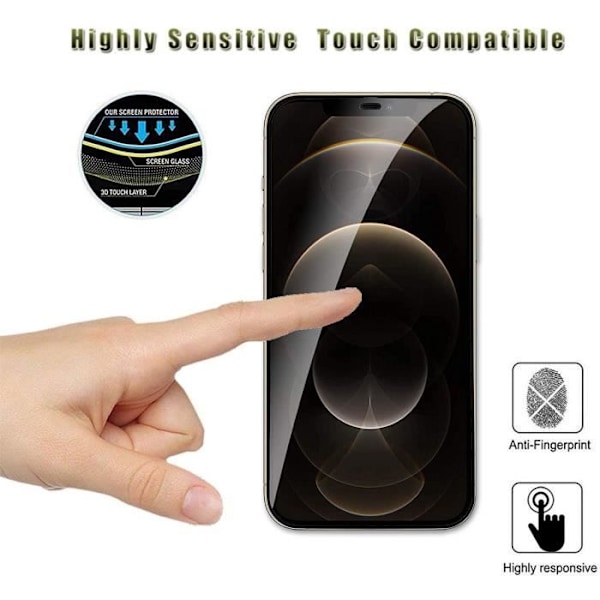 E.F.Connection [4 styk] Fuldt hærdet glas til iPhone 13 (6,1") Transparent med svart kant