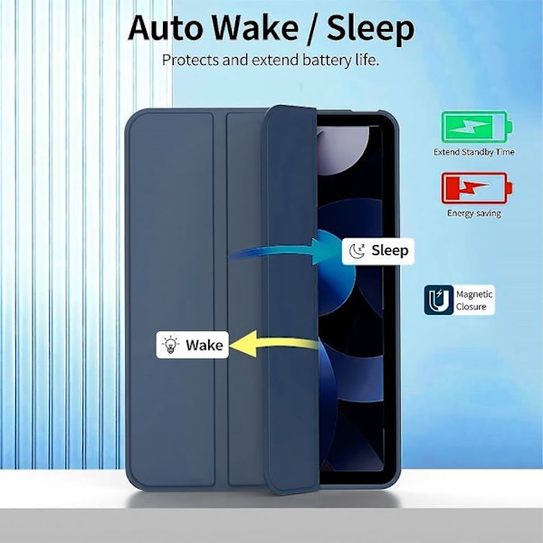Coque + Temperet Glas til iPad Air 3 10,5 Tommer / iPad Pro 10,5 Tommer - Anti-Rids Beskyttelse Auto Wake-Sleep - Marineblå marinblå