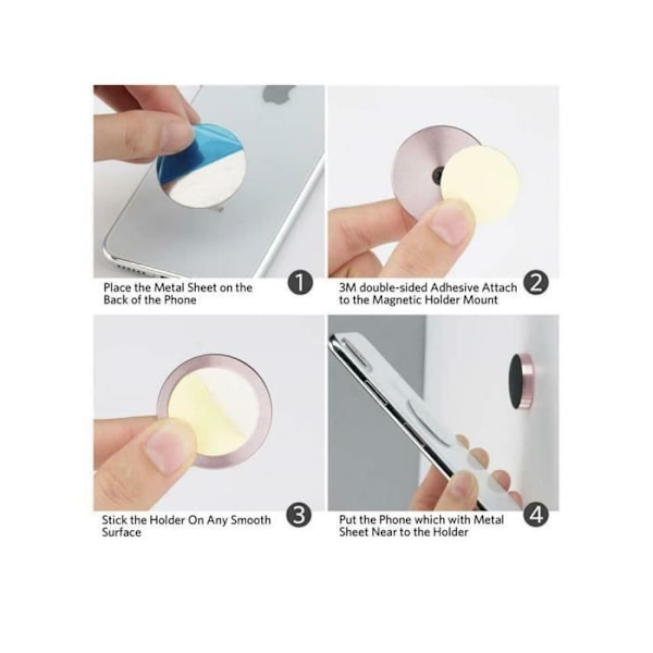 Utoopie UNIVERSAL Magnetisk Biltelefonholder (Samsung / iPhone / Etc) Dashboard - Bærbar Holder - Sort 1 stk.