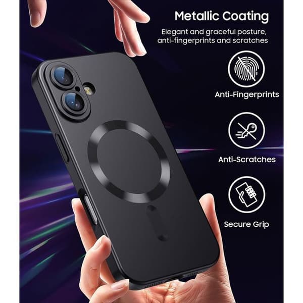 Mobilskal - E.F.Connection - för iPhone 17 - Stötsäker med svart magnetring Svart