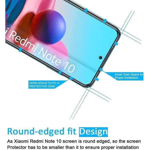 Skyddsglas - E.F.CONNECTION - för Redmi Note 10 4G - Härdat glas - Transparent - Installationskit ingår Transparent