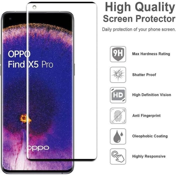 [2 styk] Hærdet glas til OPPO Find X5 Pro Transparent Transparent