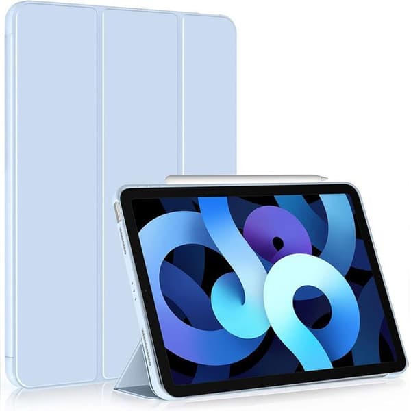 Coque för iPad 10,2" - Stötsäker Skydd - Väcka-Vakna Ställ - Blå - Silikon - Unisex Blå
