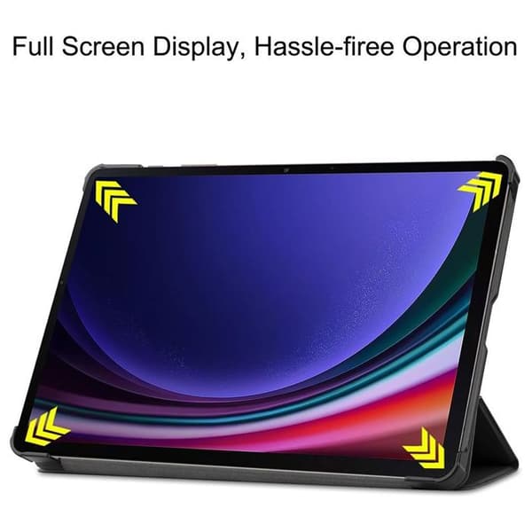Coque + Härdat Glas -E.F.CONNECTION - för Samsung Galaxy Tab S10 FE - Stöttålig - Fällbart Stöd - Svart Svart