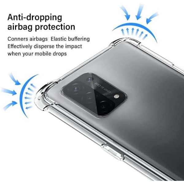 Coque för OPPO A74 5G - E.F.CONNECTION - Förstärkt skydd i 4 hörn - Våldsbeständig hög hållfasthet transparent Transparent