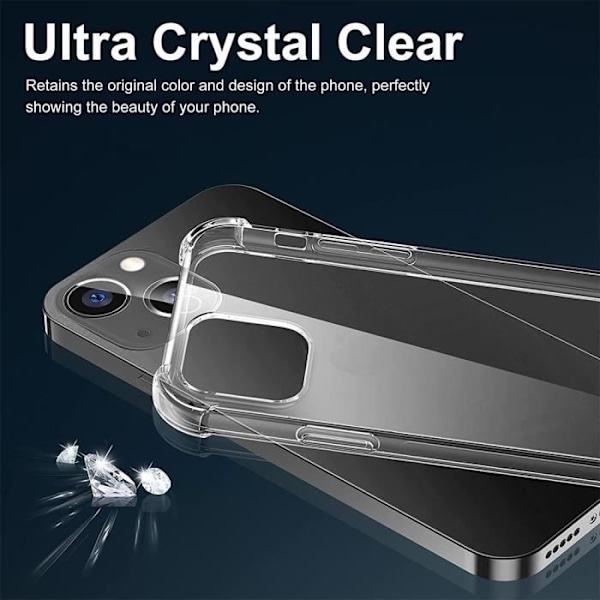 Skyddshölje - E.F.CONNECTION - iPhone 14 Plus - Ultra Slim Silikon - Transparent - Stötsäker Transparent