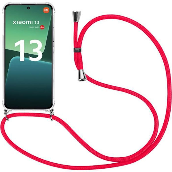Fodral för Xiaomi 13 Stötsäker förstärkta hörn Mjukt skydd med röd snodd