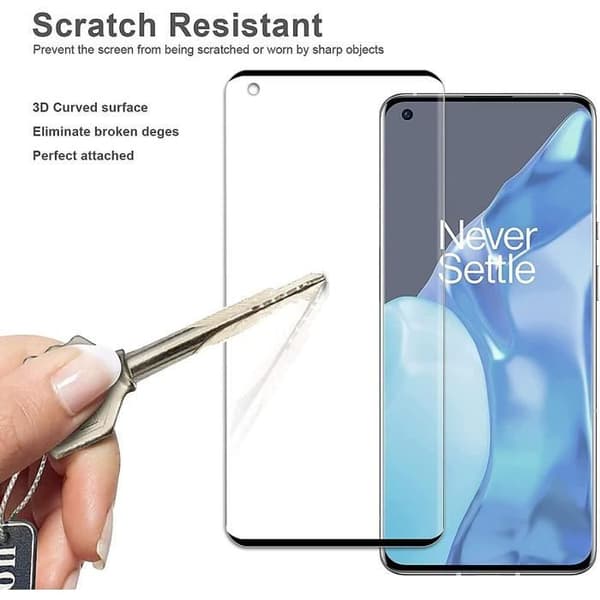 Skyddfilm - E.F.CONNECTION - One Plus 9 Pro - Härdat glas - Rep-resistant - Snabb installation Svart