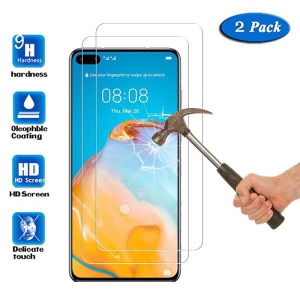 [2-pack] Huawei P40-skärmskydd, HD-transparent härdat glasskyddsfilm för Huawei P40 (6,1")