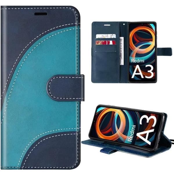 Coque - E.F.CONNECTION - för Xiaomi Redmi A3 - Stöttålig - 360° skydd - Mjuk Blå