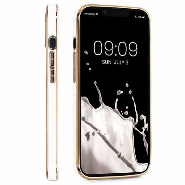 Skyddshölje - E.F.CONNECTION - för iPhone 12 Pro Max - Vit Lyx - Mjuk - Rep-resistant Vit