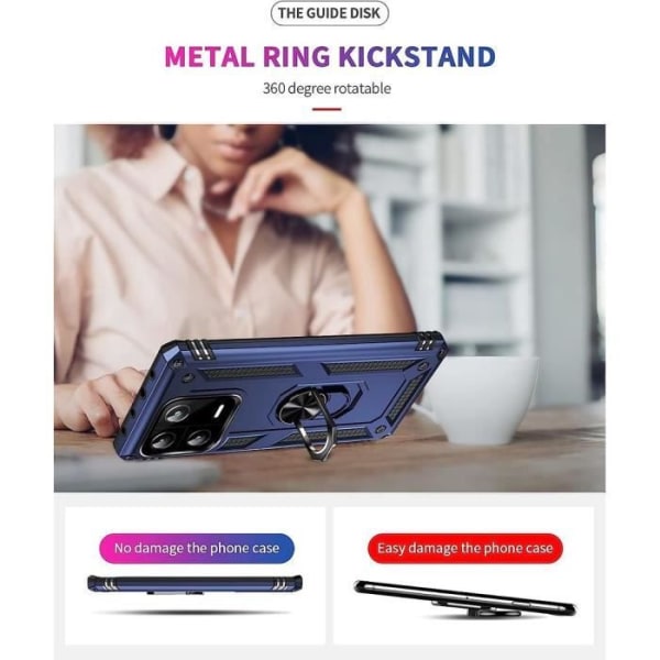 Fodral till Xiaomi Redmi Note 13 5G (ej för 4G), förstärkt skydd Stötsäkert anti-skrapa - Marinblå