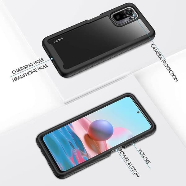 Coque - Redmi - Note 10 4G - 360 Graders Skydd - Förstärkt Kant - Hård
