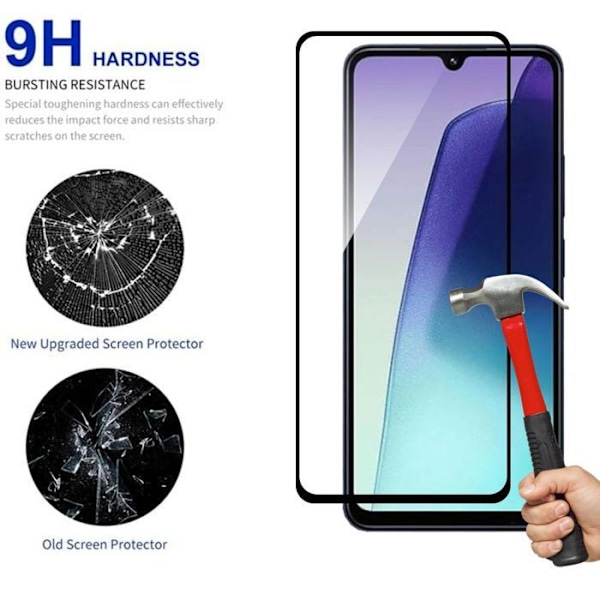 Helglass til Xiaomi Redmi A5 4G, Pakke med 3 sorte ridse-resistente stødabsorberende glas Transparent