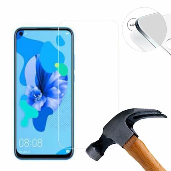 Lusee 2 x härdat glas skärmskydd för Huawei Nova 5i 6,59 tum Clear 9H 2,5D