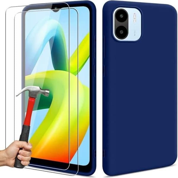 Skyddshölje - Xiaomi - Redmi A1/A2 - Mjukt - Rep-resistent - Matt effekt marinblå