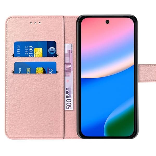 Skyddsskal - E.F.Connection - för Google Pixel 10 - Stöd för stötar Konstläder Lyx Rosa Rosa