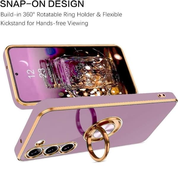Coque - E.F.CONNECTION - För Xiaomi Redmi Note 12 5G - Lila - Flexibel TPU - Stötsäker med roterbart stöd Lila