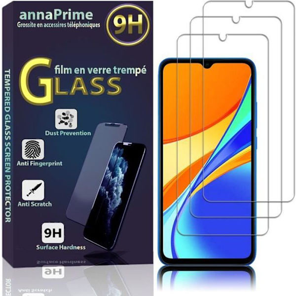 Til Xiaomi Redmi 9C- 9C NFC- Redmi 9 (Indien) 6,53": Parti - Pakke med 3 skærmbeskytterfilm af hærdet glas