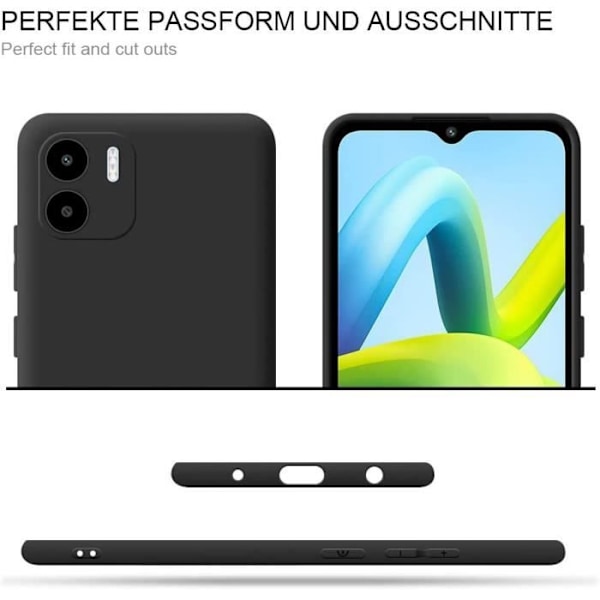 Skyddsskal - E.F.CONNECTION - för Xiaomi Redmi A1/A2 - Mjuk - Svart - Förstärkt skydd Svart