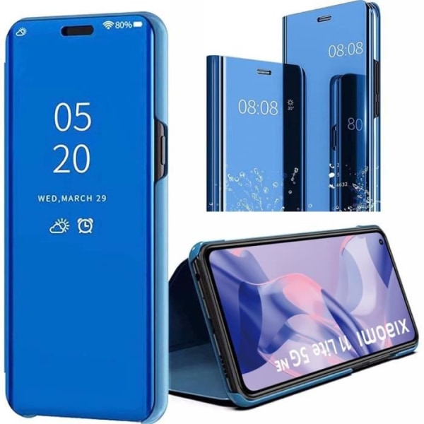 Etui til Xiaomi Mi 11 Lite Beskyttelse foran og bagpå Smart Case Clear View - Blå Blå