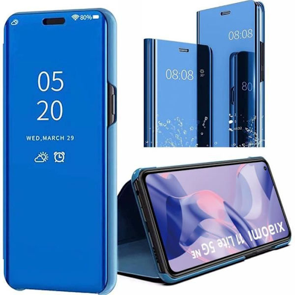 Fodral till Xiaomi Mi 11 Lite Fram- och bakskydd Smart Fodral Clear View - Blå Blå