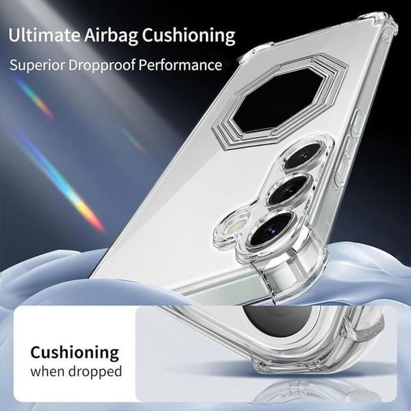 Fodral för Google Pixel 10 Pro XL, Slim Silikon Stötsäker med Multi-Vinkel Stöd Silver Argenté, Transparent