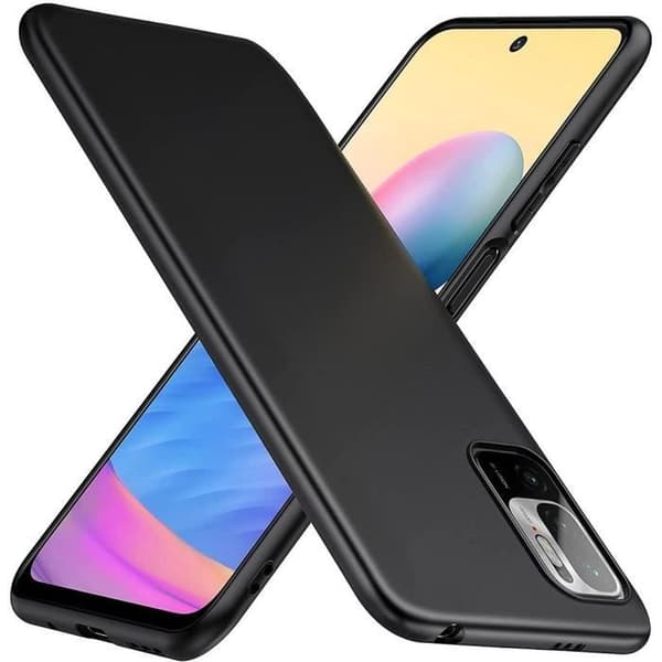 Skyddsskal - E.F.CONNECTION - Redmi Note 10 5G - Flexibelt - Svart - Transparent Svart, klar