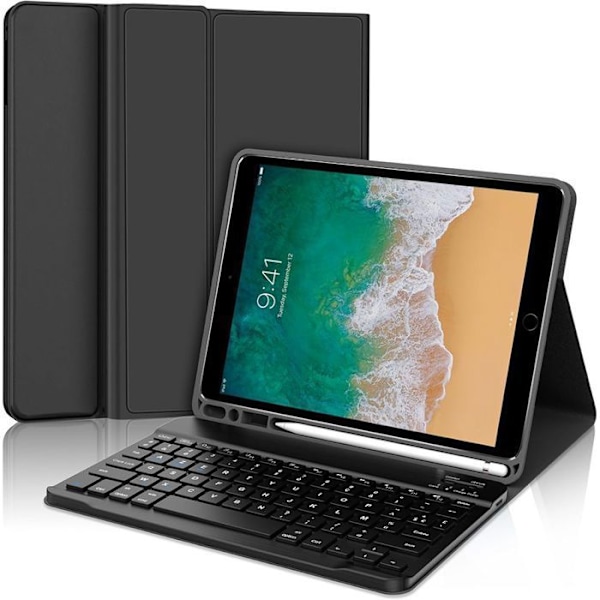Coque Tastatur til iPad Air 3 10,5 Tommer / iPad Pro 10,5 Tommer - PU Læder med Magnetisk Bluetooth Tastatur